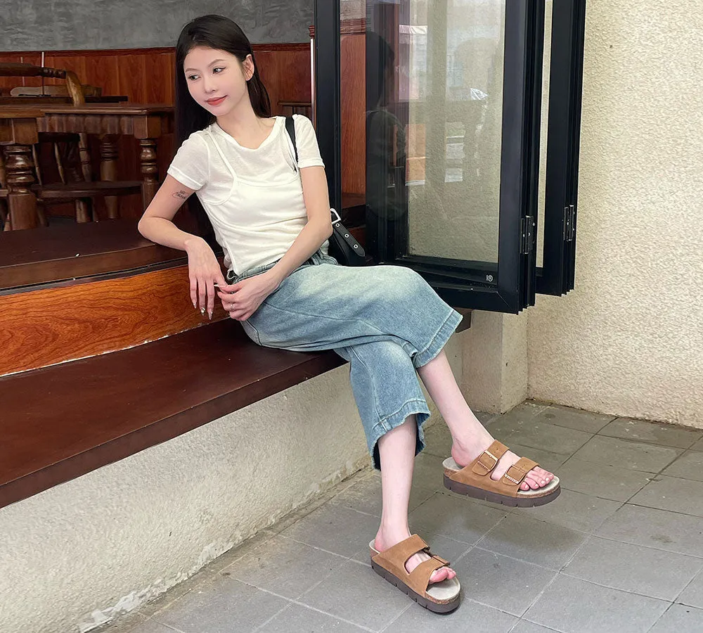 EVERAU® Adjustable Strap Slip-on Platform Summer Sandal Slides sold by UGG Express product image thumbnail 2