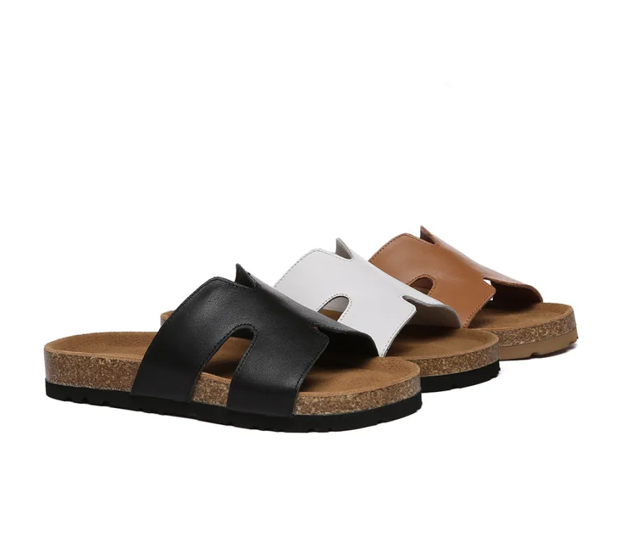 EVERAU® Women Slides Leather Flat Heidy sold by UGG Express