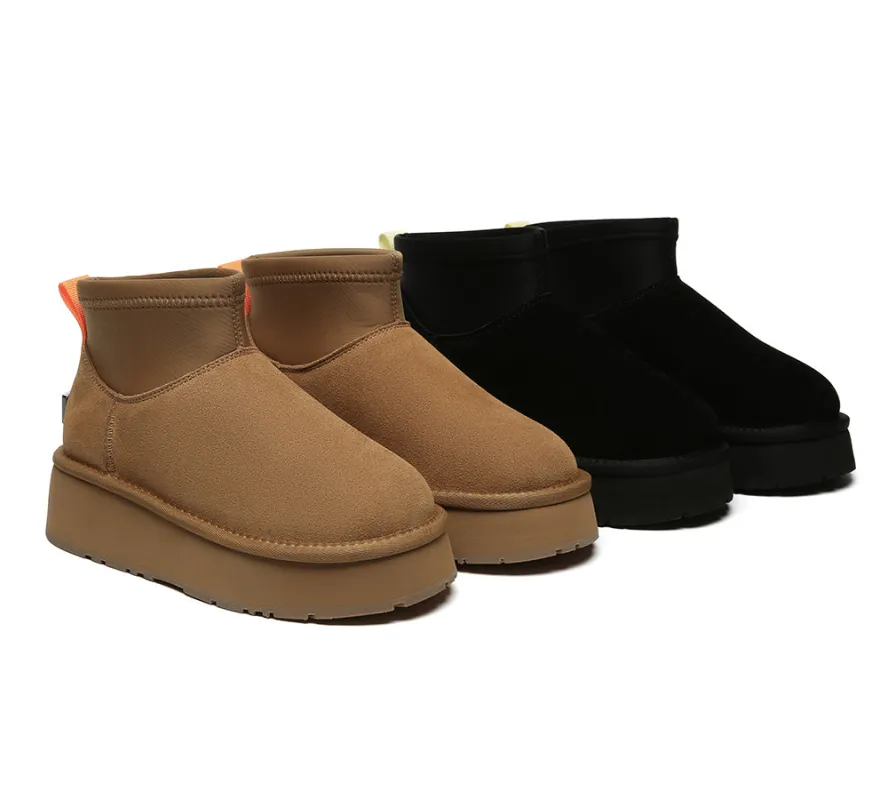 UGG EVERAU® UGG Boots Women Sheepskin Wool Stretchy Ankle Mini Platform Ethel sold by UGG Express