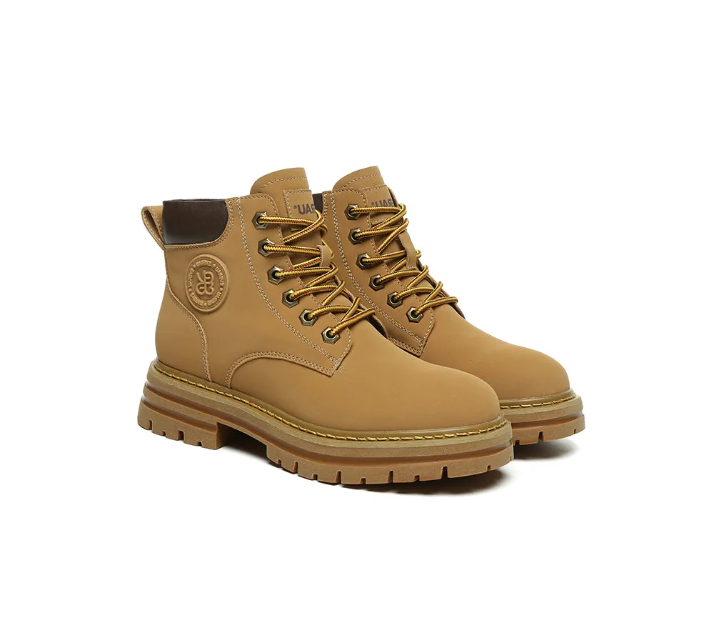 EVERAU® UGG Boots Women Leather Sheepskin Wool Lace Up Chunky Aubrey sold by UGG Express product image thumbnail 2