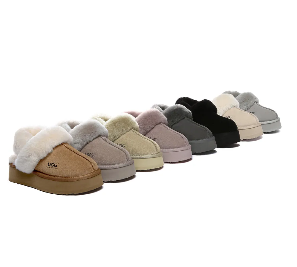 AUSTRALIAN SHEPHERD® UGG Slippers Women Removable Wool Strap Slingback Platform Musa sold by UGG Express