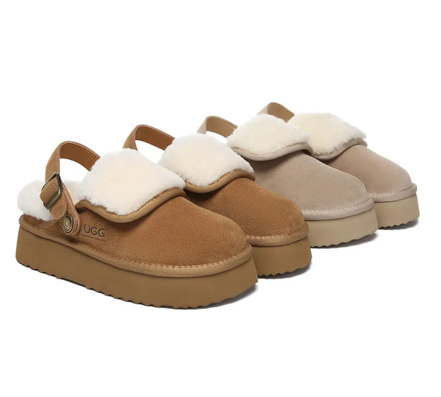 AUSTRALIAN SHEPHERD® 3-Way Style UGG Slippers Sheepskin Wool Slingback Platform Tenley sold by UGG Express