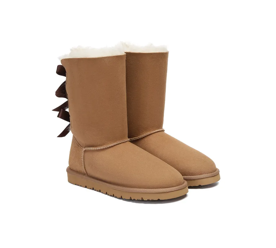 AUSTRALIAN SHEPHERD® UGG Boots Women Double faced Sheepskin Wool Tall Back Bow sold by UGG Express