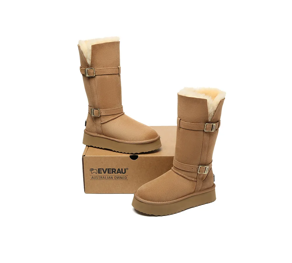 UGG EVERAU® 3-Way Style UGG Boots Women Sheepskin Wool Knee High Platform Tall Valerie sold by UGG Express product image thumbnail 5