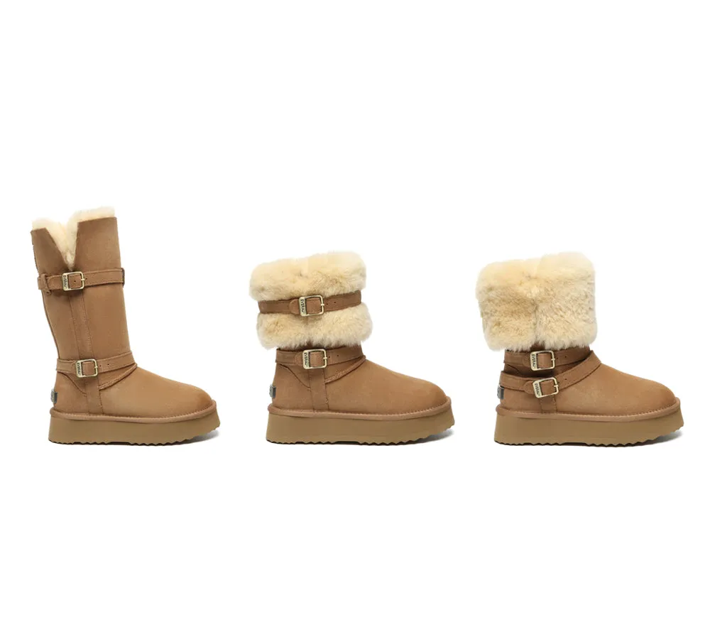 UGG EVERAU® 3-Way Style UGG Boots Women Sheepskin Wool Knee High Platform Tall Valerie sold by UGG Express product image thumbnail 2