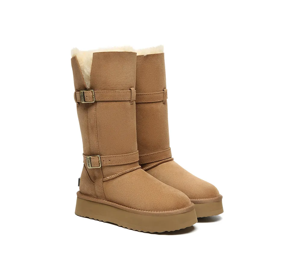 UGG EVERAU® 3-Way Style UGG Boots Women Sheepskin Wool Knee High Platform Tall Valerie sold by UGG Express product image thumbnail 3