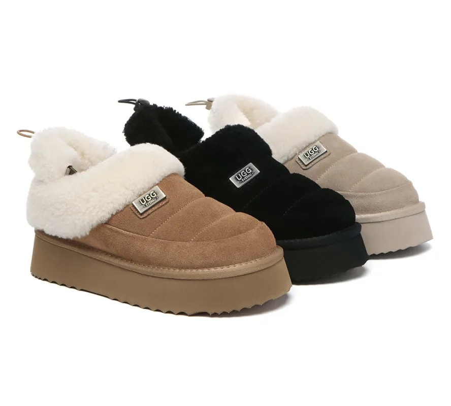 UGG EVERAU® UGG Slippers Women Removable Wool Strap Drawstring Slingback Platform Paige sold by UGG Express