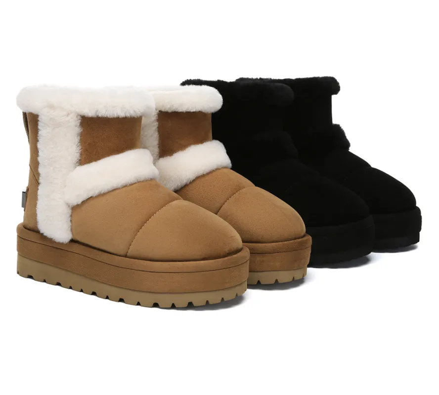 UGG EVERAU® UGG Boots Women Sheepskin Wool Shearling Lined Ankle Platform Udelia sold by UGG Express