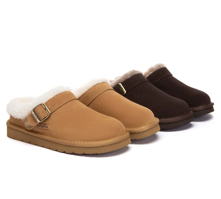 AUSTRALIAN SHEPHERD® UGG Slippers Sheepskin Wool Adjustable Strap Ankle Clog Pulsey sold by UGG Express