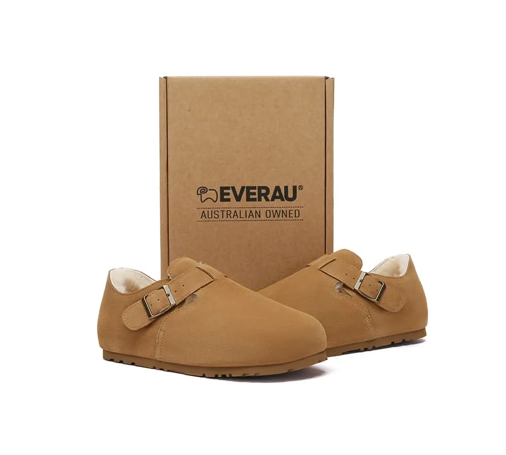 EVERAU® UGG Slippers Sheepskin Wool Adjustable Strap Clog Hazora sold by UGG Express product image thumbnail 4