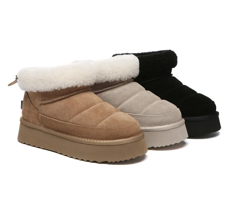 UGG EVERAU® UGG Boots Women Sheepskin Wool Drawstring Platform Payton sold by UGG Express