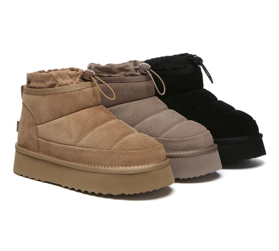 UGG EVERAU® UGG Boots Women Sheepskin Wool Drawstring Platform Picken sold by UGG Express