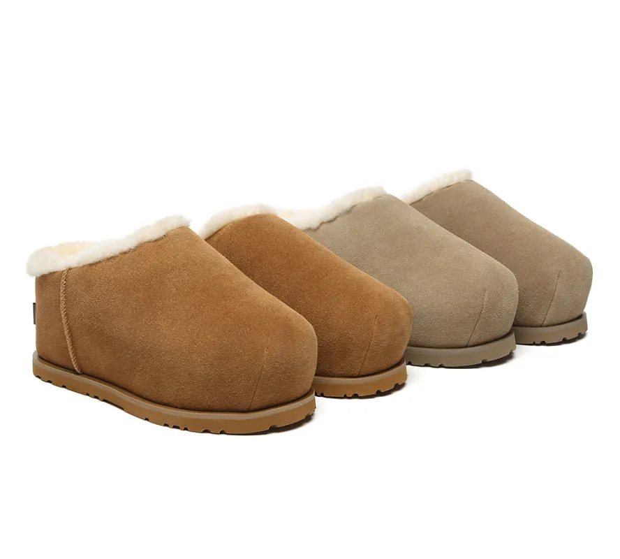 UGG EVERAU® UGG Slippers Sheepskin Wool Chunky Ankle Euro Loaf Pablo sold by UGG Express