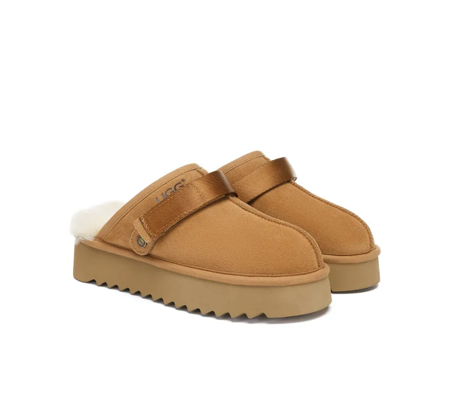 AUSTRALIAN SHEPHERD® UGG Slippers Sheepskin Wool Slingback Platform Cozeln sold by UGG Express