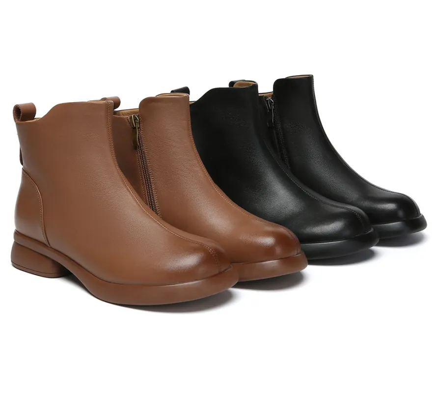 EVERAU® Women Leather Zipper Ankle Boots Chapple sold by UGG Express
