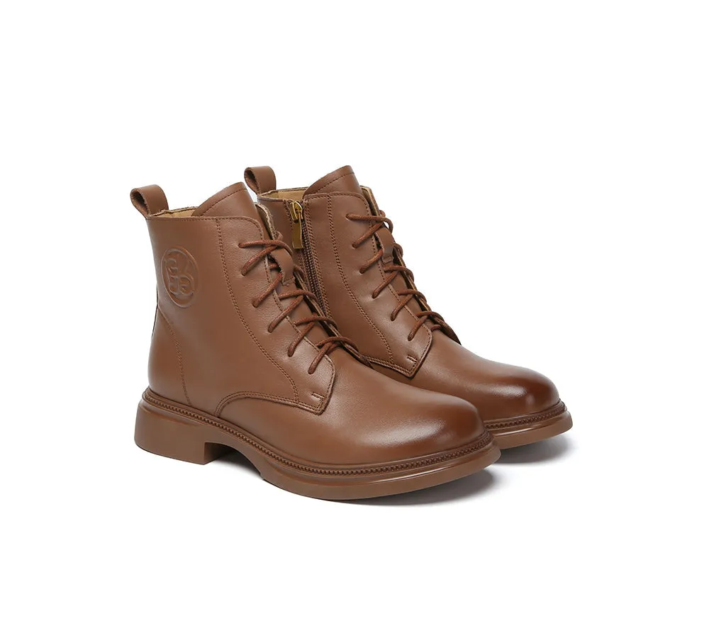 EVERAU® Women Leather Lace Up Zipper Ankle Boots Gabriela sold by UGG Express product image thumbnail 2