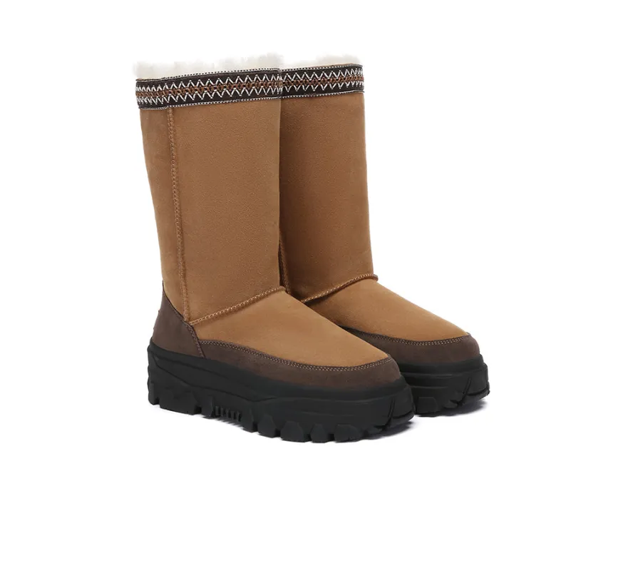 AUSTRALIAN SHEPHERD® UGG Boots Sheepskin Wool Chunky Platform Tall Glacelle made by UGG Express