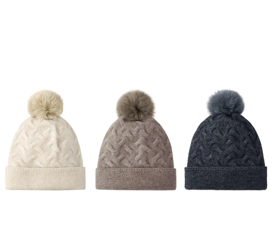 URBAN UGG® Wool Cashmere Blend Pom Pom Beanie Taffie sold by UGG Express