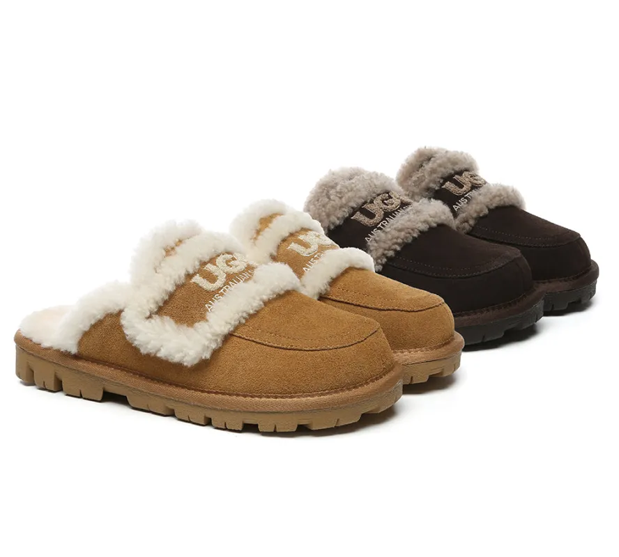 AUSTRALIAN SHEPHERD® UGG Slippers Men Sheepskin Wool Large Size Rilee sold by UGG Express