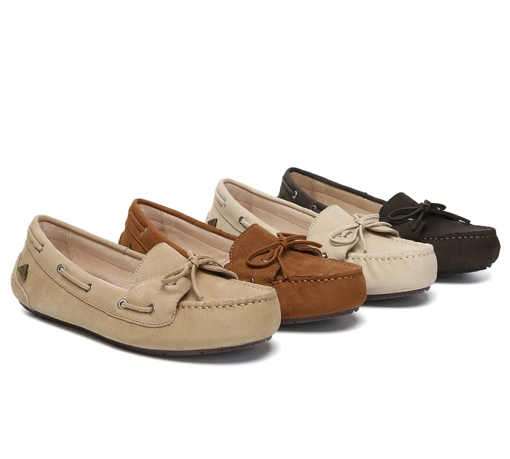 EVERAU® Women Leather Bow Casual Loafers Summer Moccasins Monty sold by UGG Express