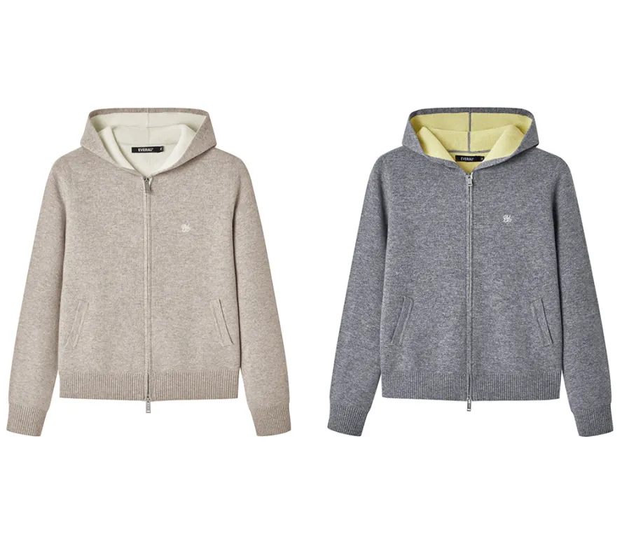 EVERAU® 100% Wool Cardigan Knit Zip Hoodie Tanno sold by UGG Express