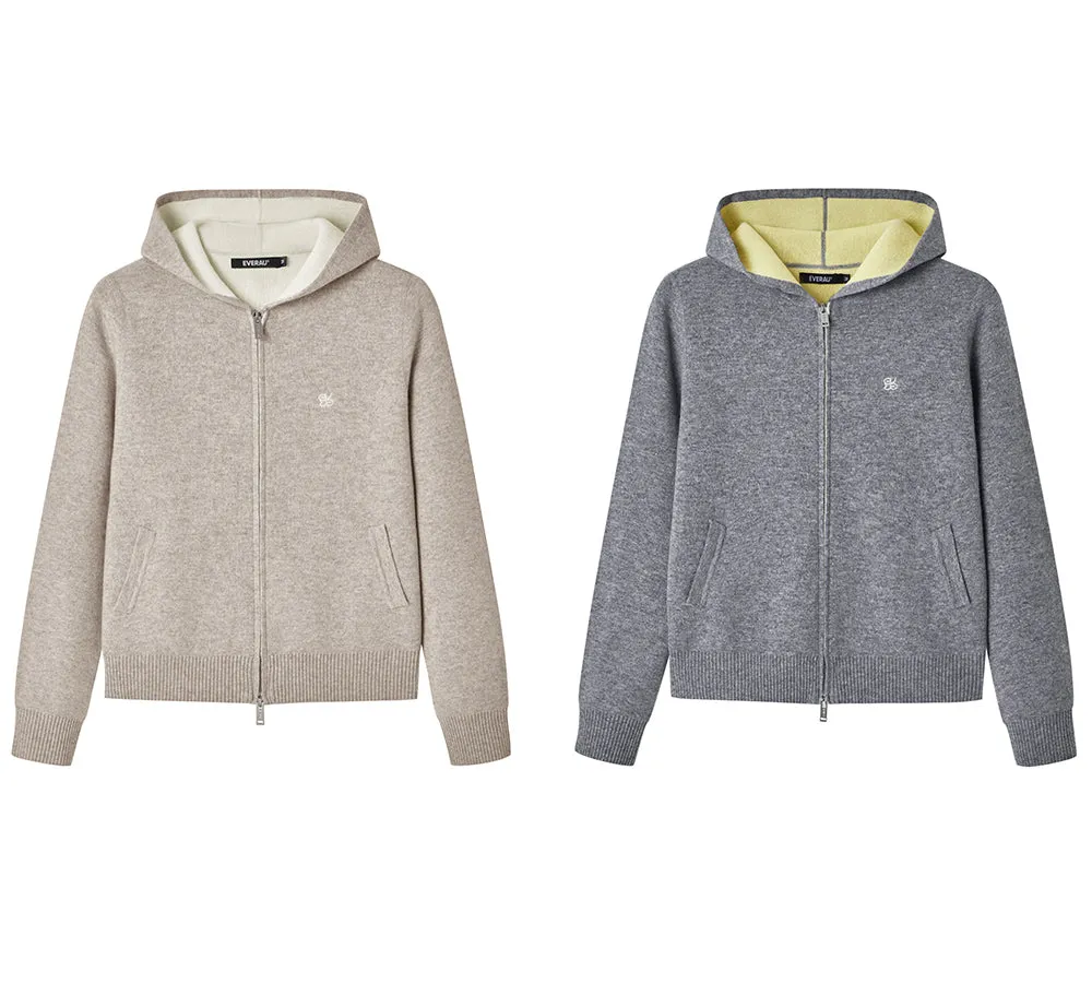 EVERAU® 100% Wool Cardigan Knit Zip Hoodie Tanno sold by UGG Express