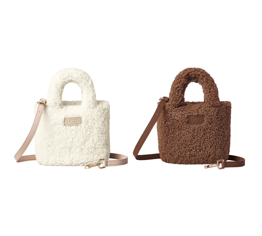 AUSTRALIAN SHEPHERD® Women Hand Over Shoulder Fluffy Boucle Bag sold by UGG Express