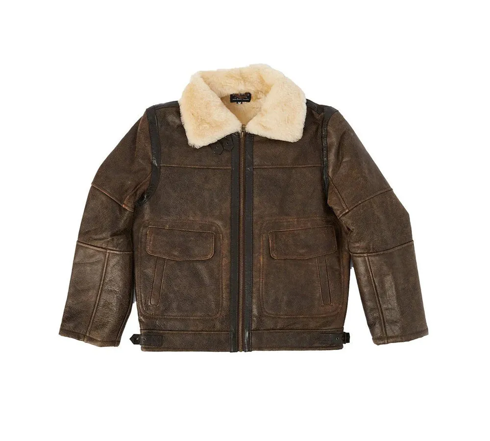 Men Australian Sheepskin Wool Nappa Leather Bomber Jacket sold by UGG Express product image thumbnail 2