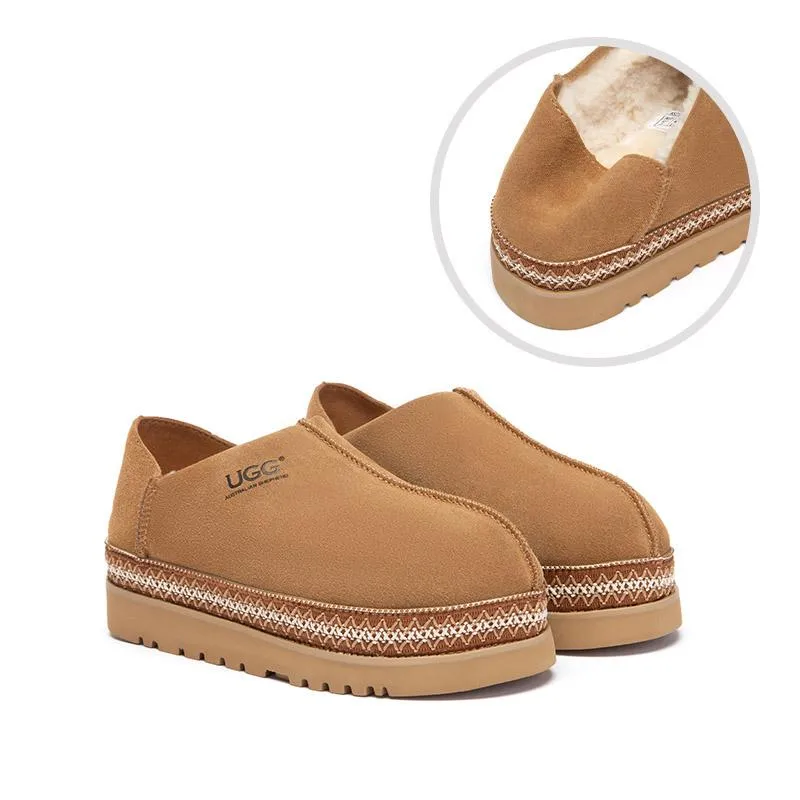 AUSTRALIAN SHEPHERD® UGG Slippers Sheepskin Wool Woven Trim Tayven sold by UGG Express