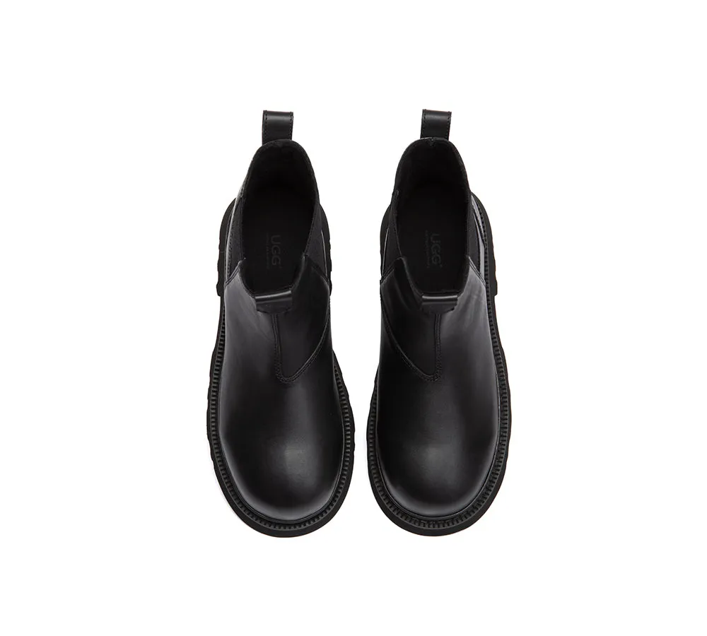 AUSTRALIAN SHEPHERD® Men Boots Leather Black Chelsea Casual Shoes Dralen sold by UGG Express product image thumbnail 5