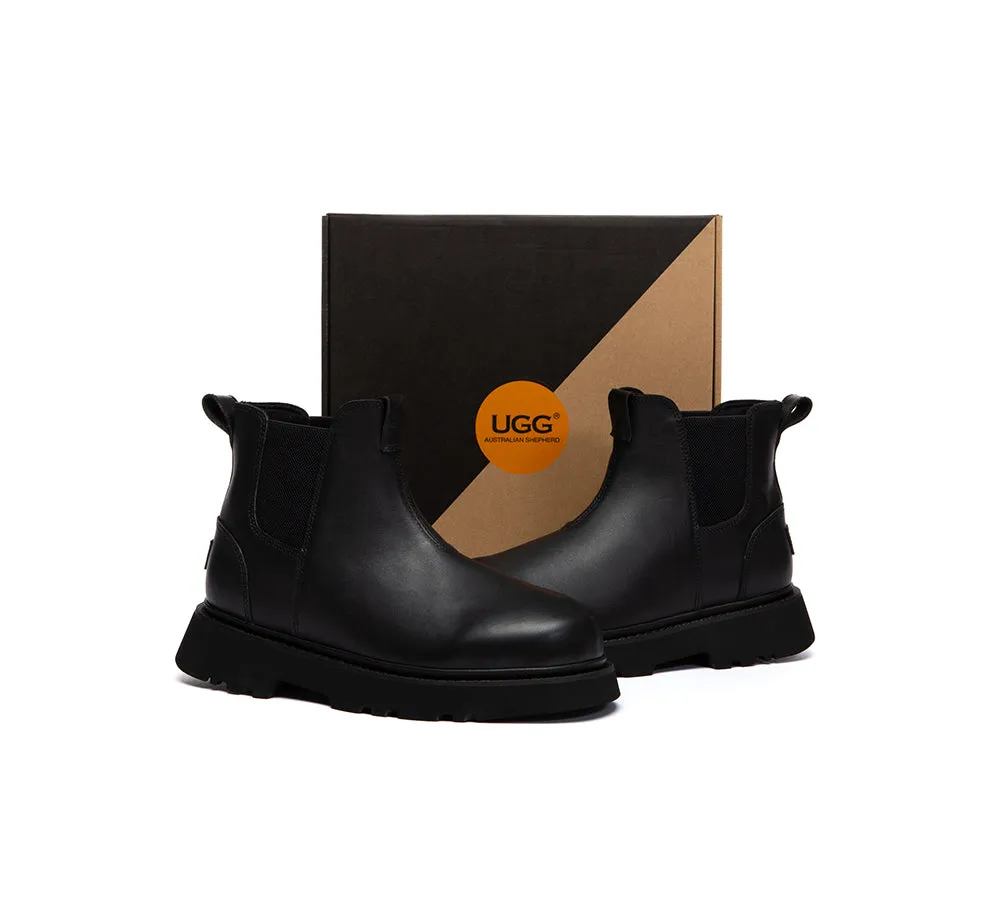 AUSTRALIAN SHEPHERD® Men Boots Leather Black Chelsea Casual Shoes Dralen sold by UGG Express product image thumbnail 3