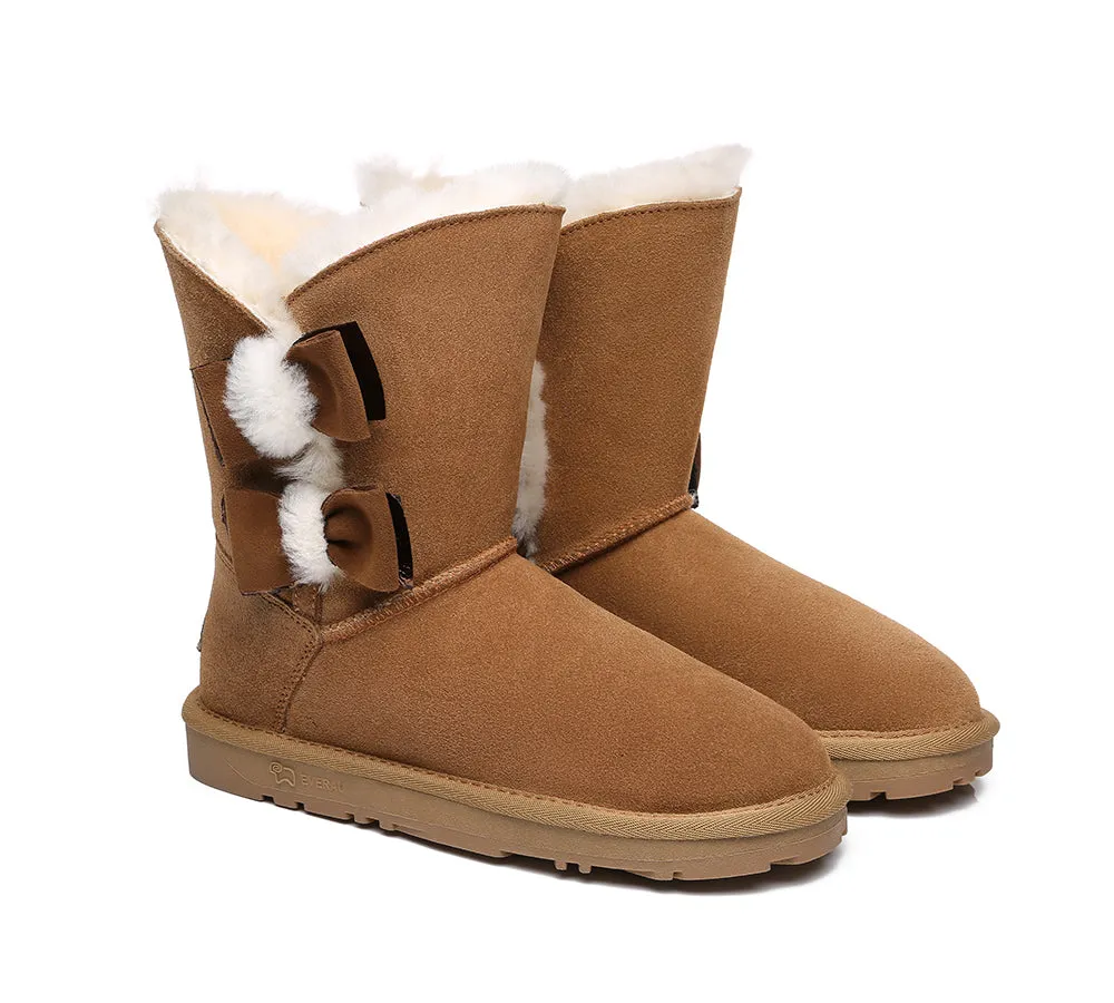 EVERAU® UGG Boots Women Sheepskin Wool Double Bow Eira sold by UGG Express product image thumbnail 3
