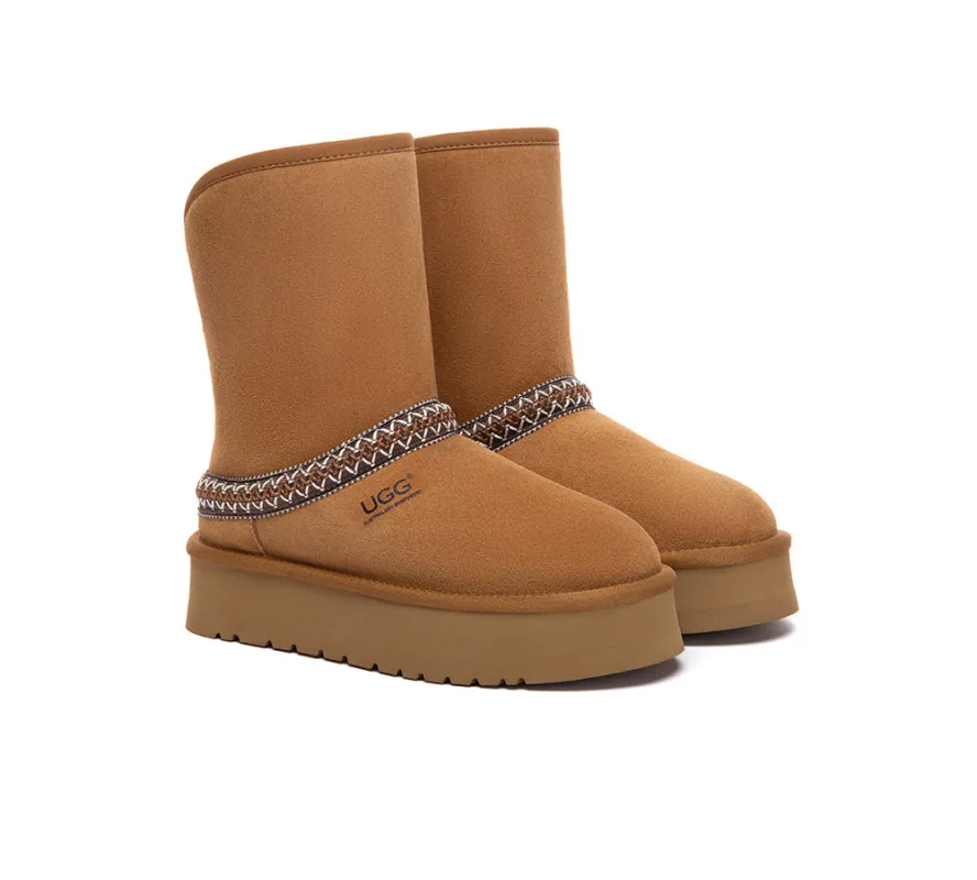 AUSTRALIAN SHEPHERD® UGG Boots Short Knitted Platform Fayle made by UGG Express