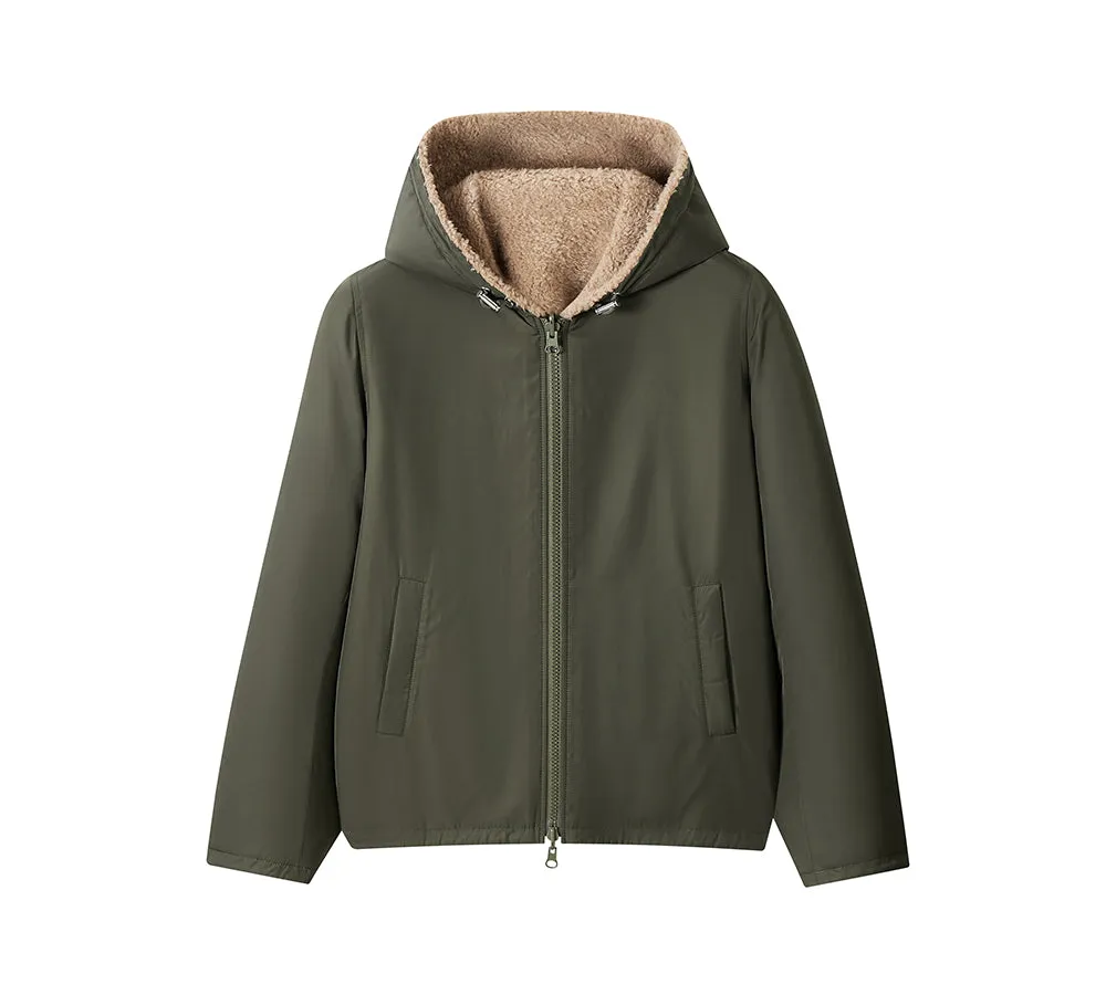 EVERAU® 100% Wool Zip Reversible Jacket Moona sold by UGG Express product image thumbnail 4