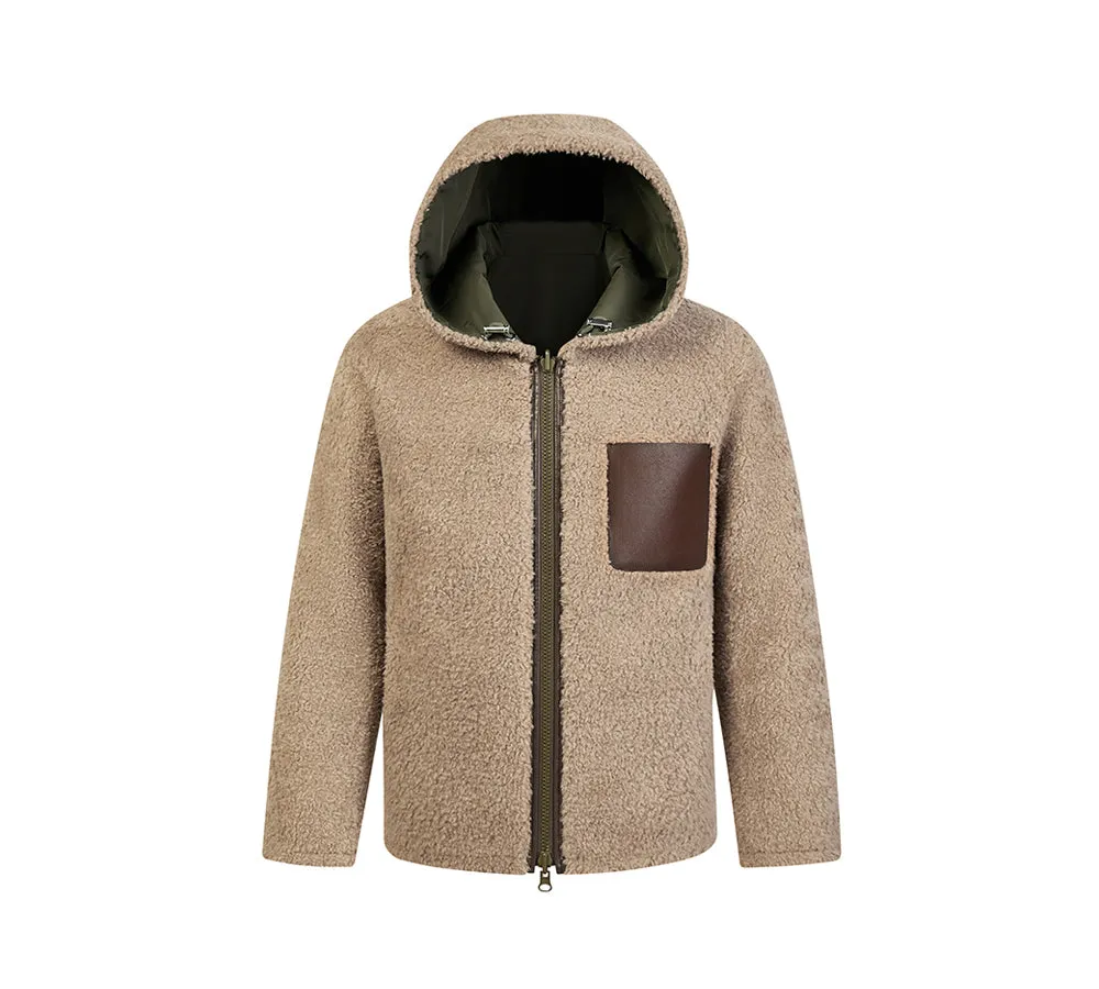 EVERAU® 100% Wool Zip Reversible Jacket Moona sold by UGG Express product image thumbnail 2