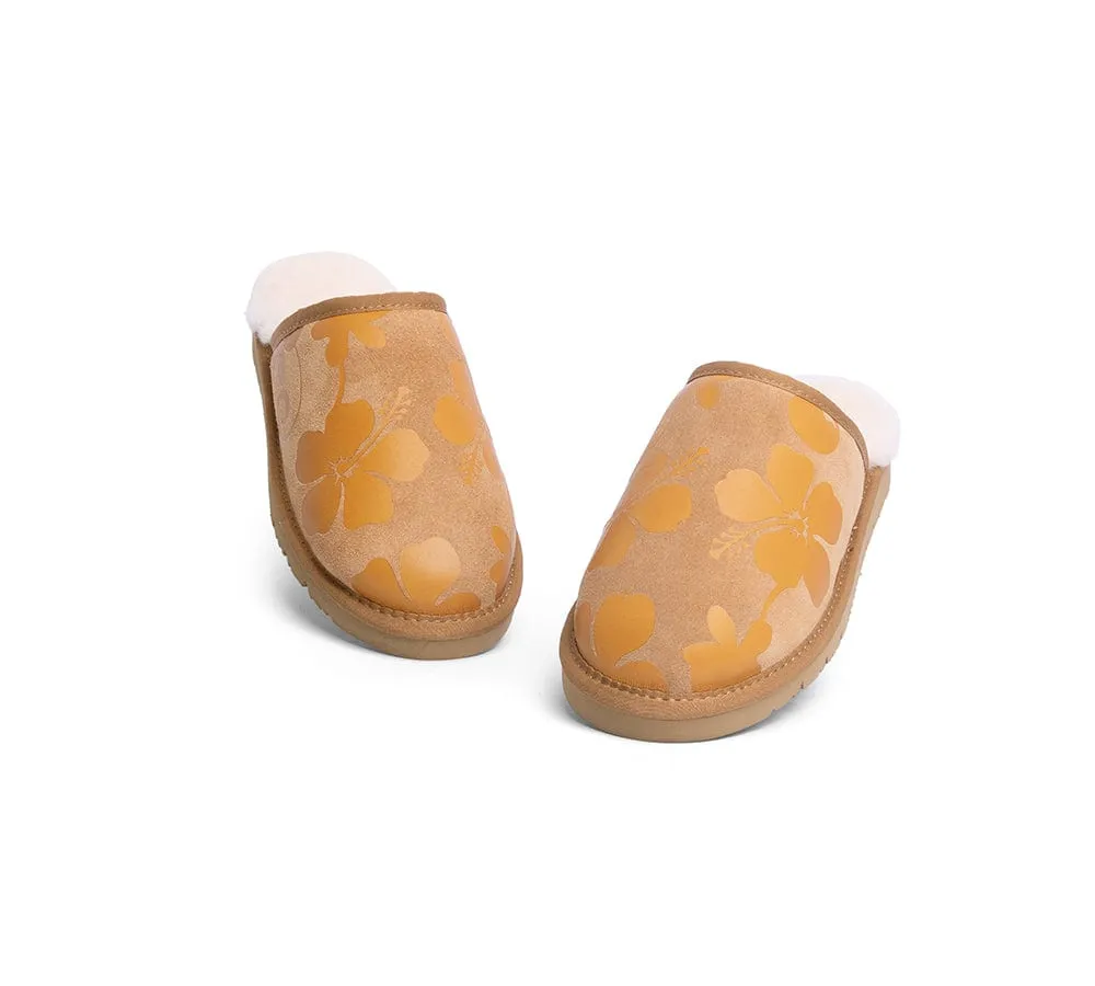 EVERAU® UGG Slippers Sheepskin Wool Yellow Floral Print Suede Cruz EU40 sold by UGG Express product image thumbnail 4