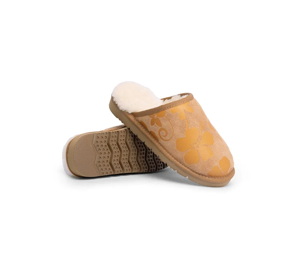 EVERAU® UGG Slippers Sheepskin Wool Yellow Floral Print Suede Cruz EU40 sold by UGG Express product image thumbnail 2