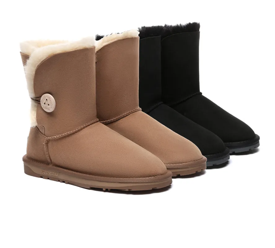 UGG EVERAU® UGG Boots Double Faced Sheepskin Wool Short Button sold by UGG Express