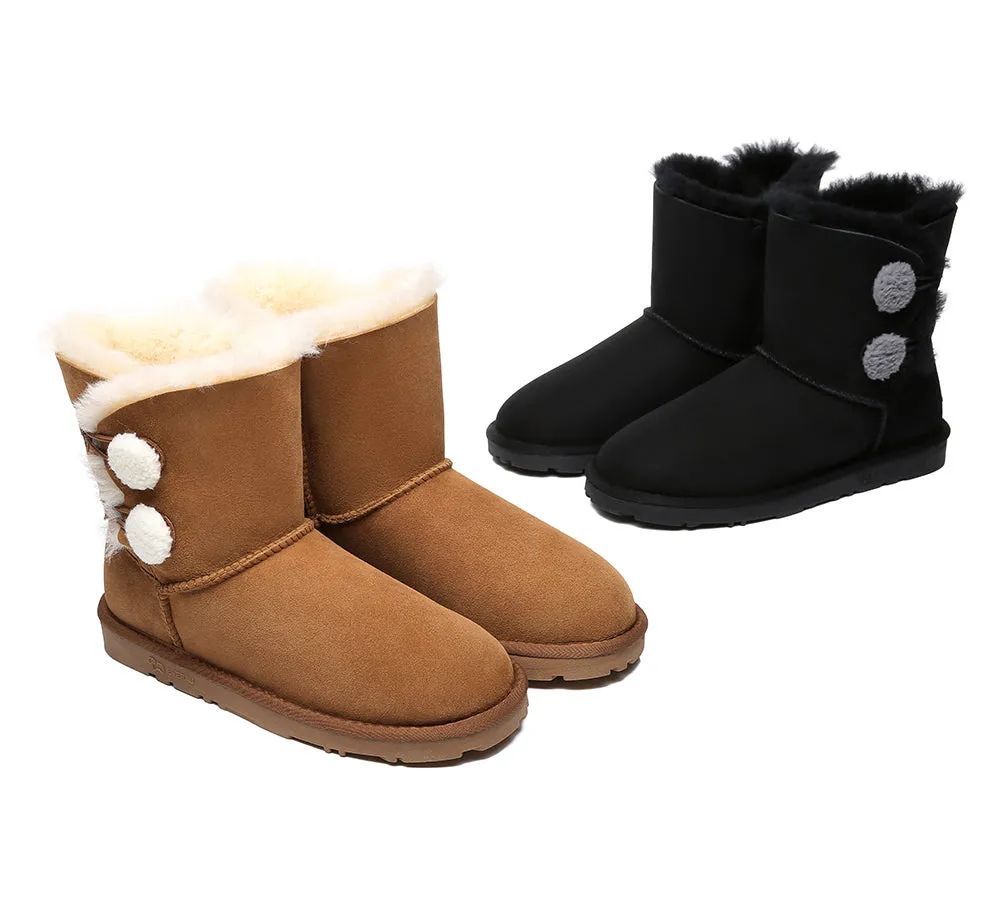 EVERAU® UGG Boots Women Sheepskin Wool Twin Button Mini Espina sold by UGG Express product image thumbnail 2