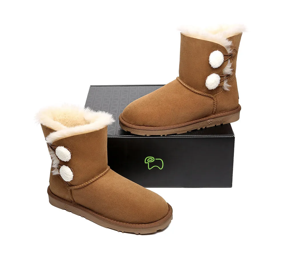 EVERAU® UGG Boots Women Sheepskin Wool Twin Button Mini Espina sold by UGG Express product image thumbnail 5