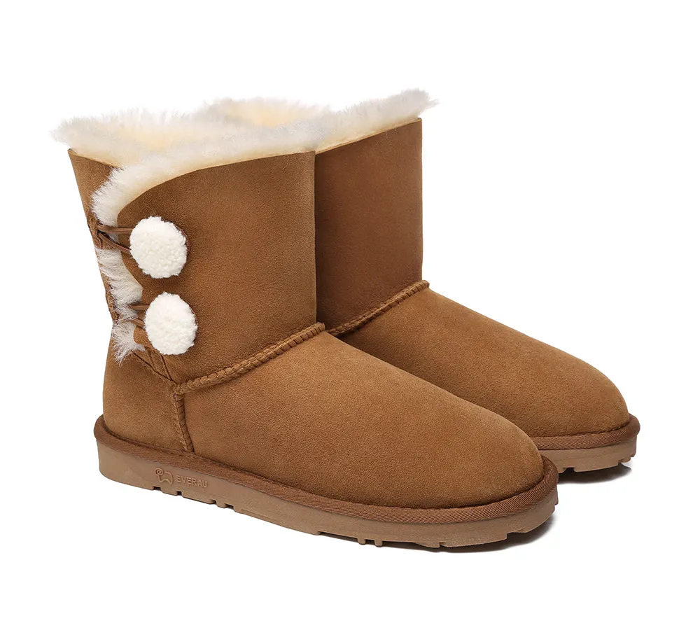 EVERAU® UGG Boots Women Sheepskin Wool Twin Button Mini Espina sold by UGG Express product image thumbnail 4