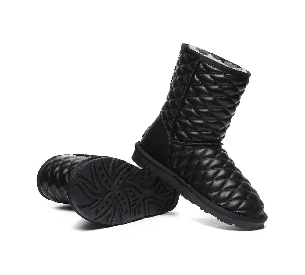 EVERAU® UGG Boots Sheepskin Wool Nappa Leather Diamond Pattern Short Ridgeway sold by UGG Express product image thumbnail 3