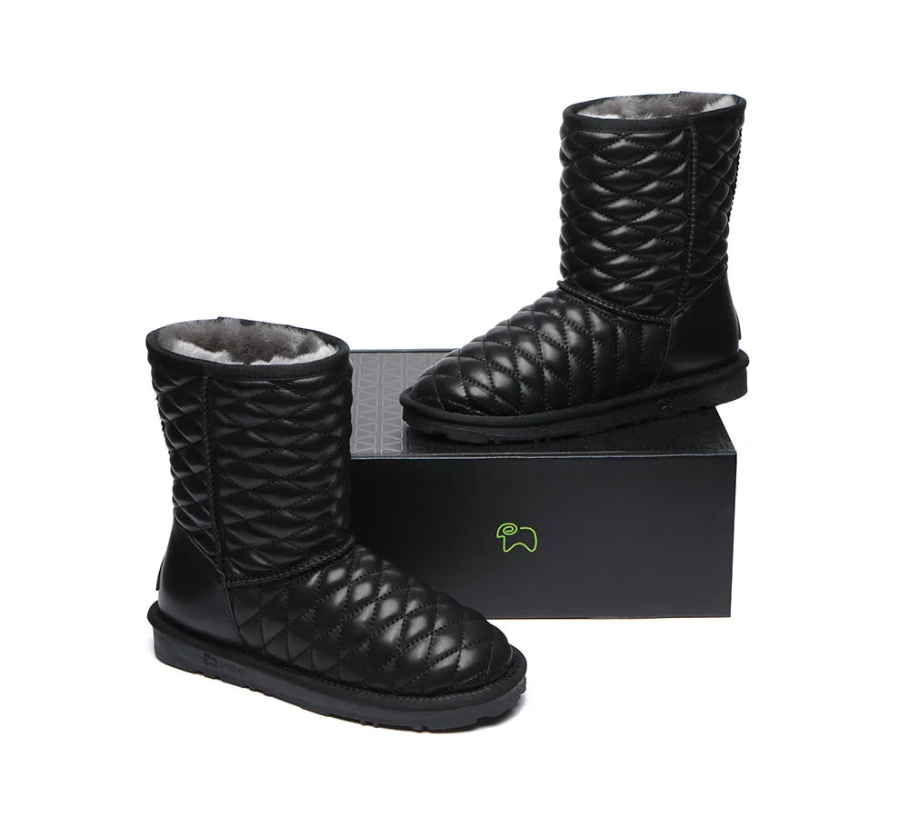 EVERAU® UGG Boots Sheepskin Wool Nappa Leather Diamond Pattern Short Ridgeway sold by UGG Express product image thumbnail 4