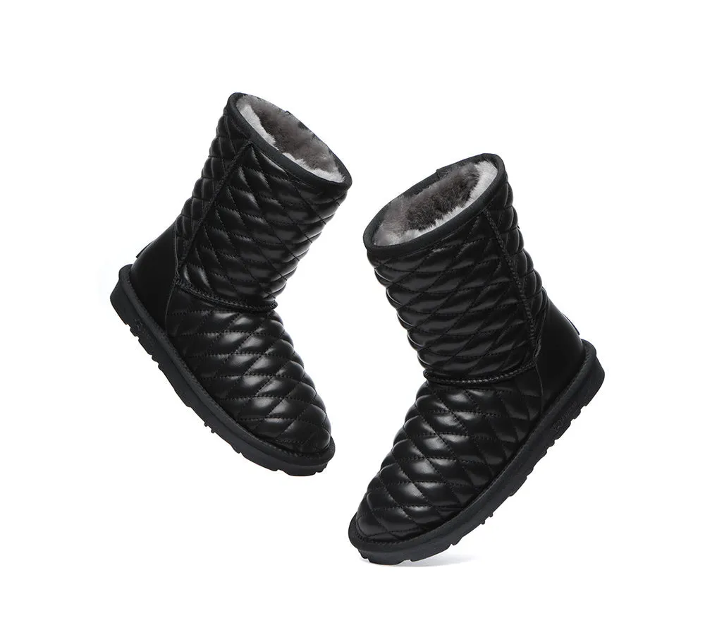 EVERAU® UGG Boots Sheepskin Wool Nappa Leather Diamond Pattern Short Ridgeway sold by UGG Express product image thumbnail 5