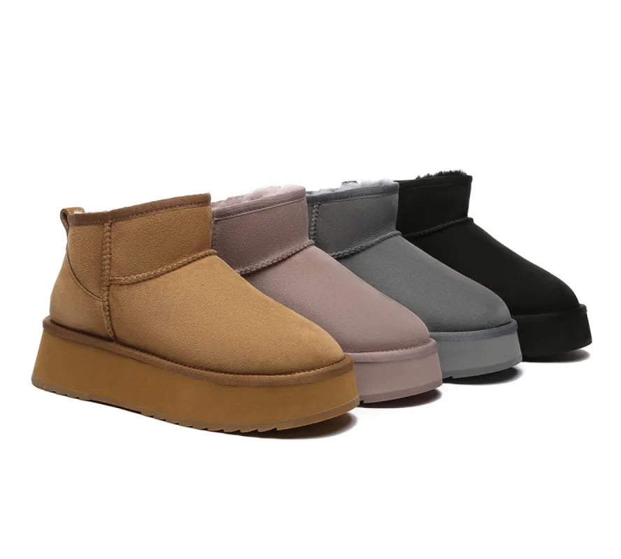 EVERAU® UGG Boots Sheepskin Wool Ankle Ultra Mini Platform sold by UGG Express