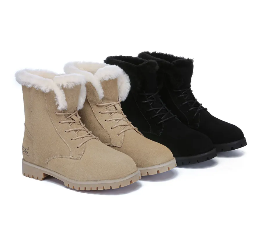 AUSTRALIAN SHEPHERD® UGG Boots Women Sheepskin Wool Lace Up Ankle Jean sold by UGG Express