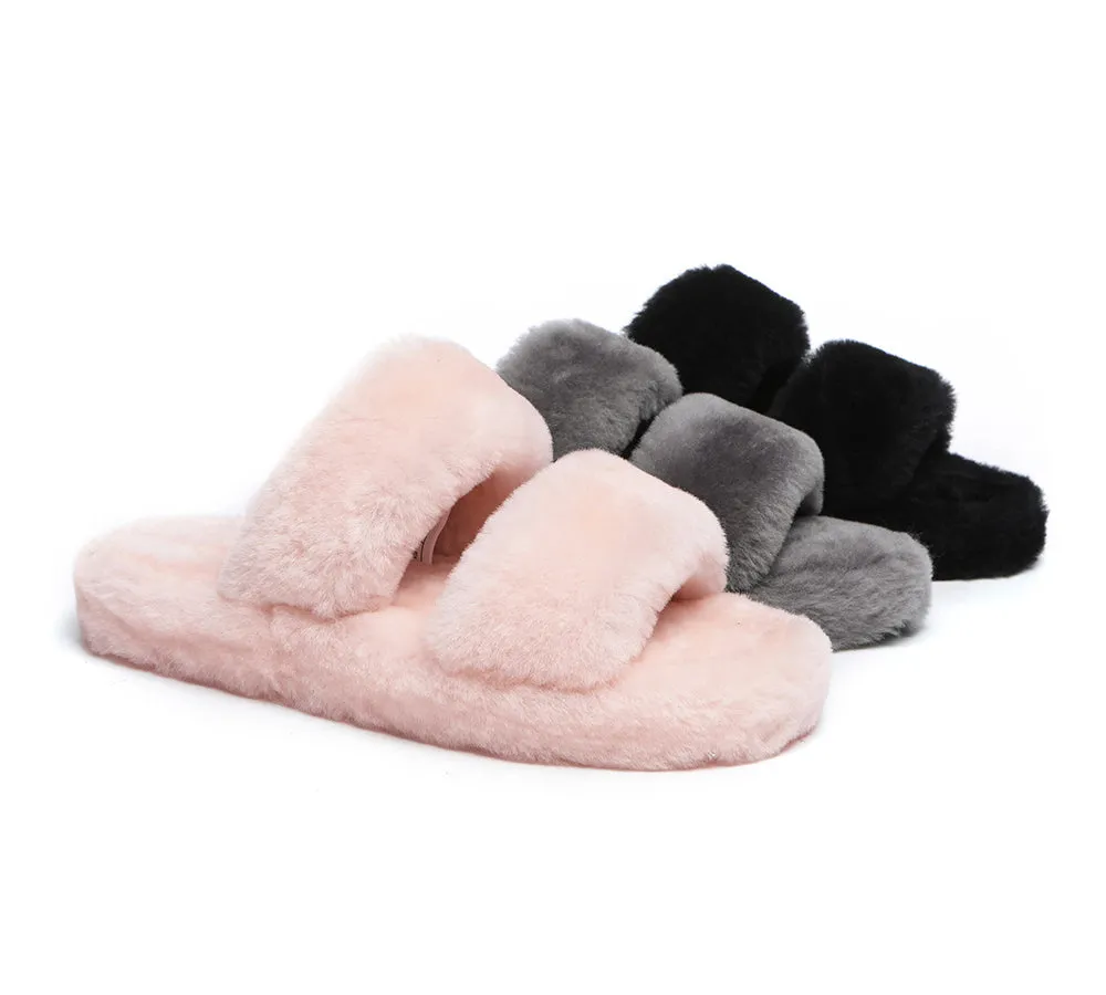 AUSTRALIAN SHEPHERD® UGG Women Double Strap Fluffy Slides Jessica sold by UGG Express