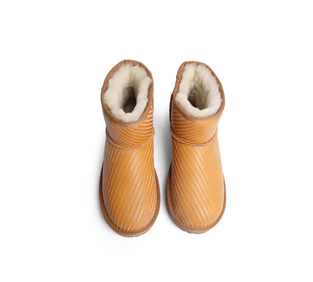 EVERAU® UGG Boots Sheepskin Wool Yellow Diagonal Stripe Print Mini Classic Suede EU41 sold by UGG Express product image thumbnail 4