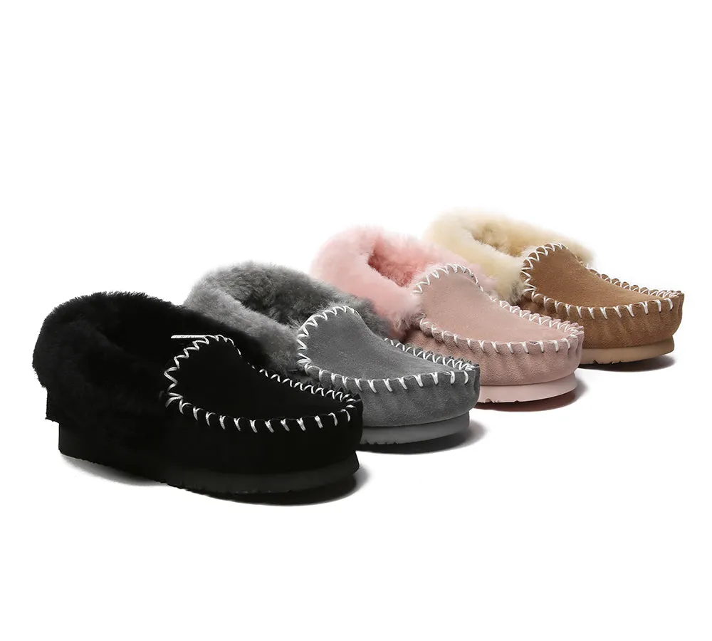 EVERAU® UGG Slippers Sheepskin Wool Ankle Popo Moccasin sold by UGG Express