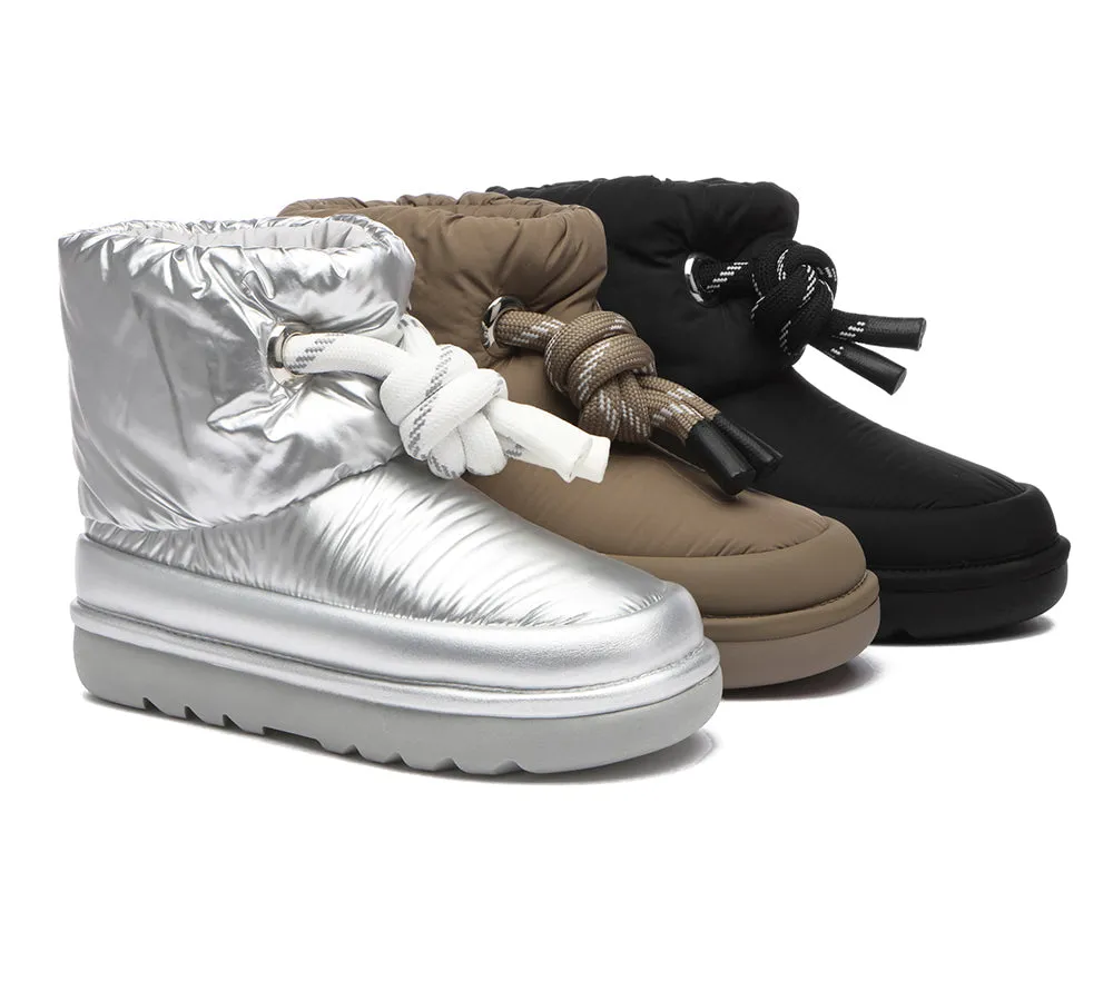 EVERAU® UGG Boots Women Sheepskin Wool Waterproof Adjustable Drawstring Ankle Delabra sold by UGG Express